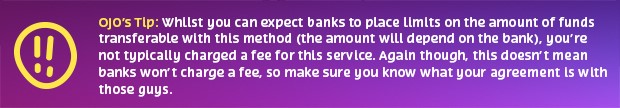 bank transfers tip