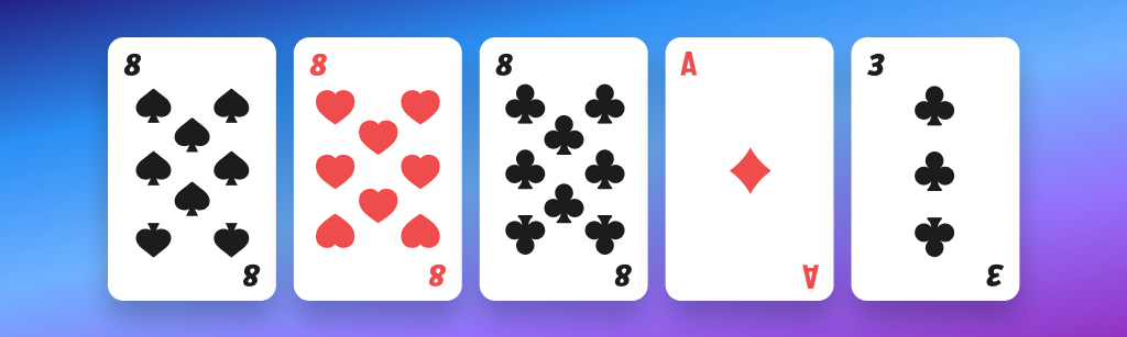 An example of the poker hand '3 of a kind'