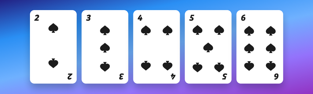 A straight flush in spades, in online poker