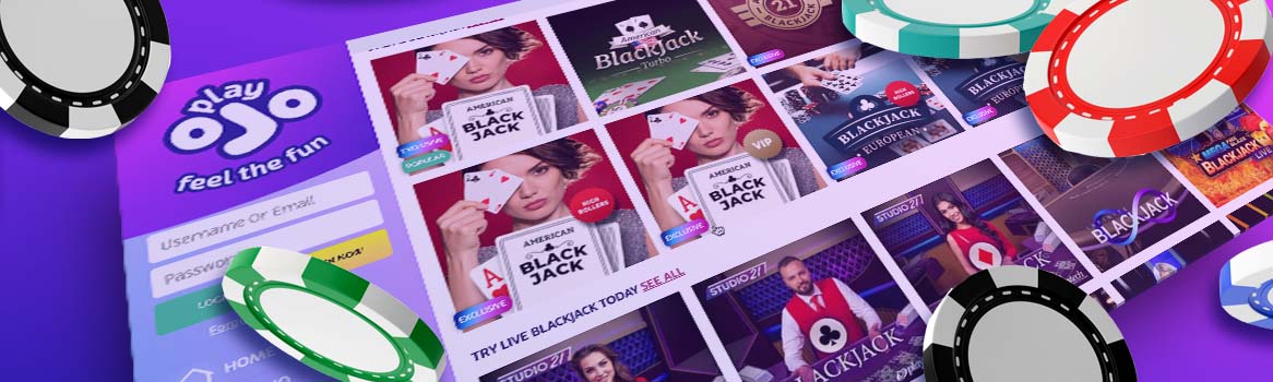 Exclusive 21 Blackjack Tables at PlayOJO Hero Banner