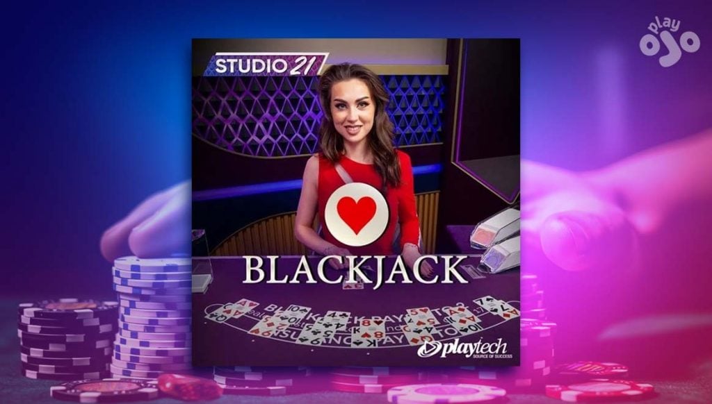 PlayOJOs Hearts Blackjack från Studio 21 stannar dealern på 17 och drar på 16. 